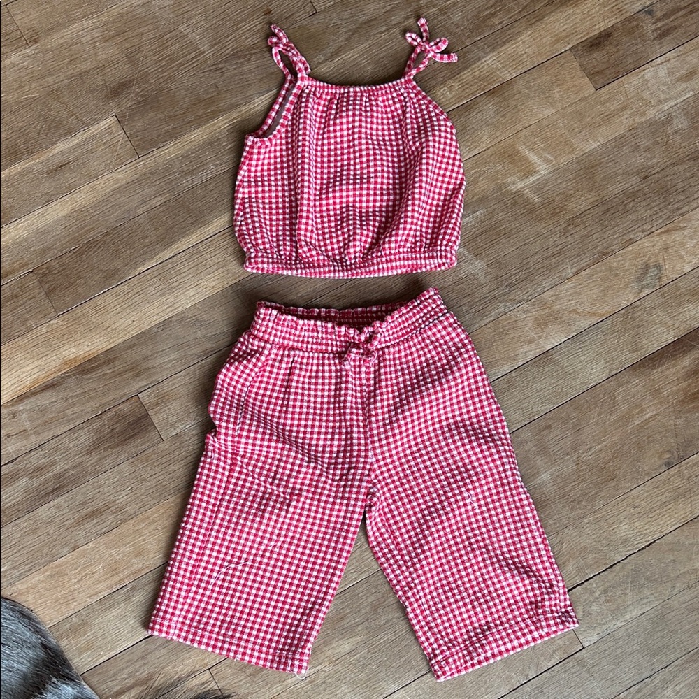 Old Navy Red Gingham Kids Bottoms Set